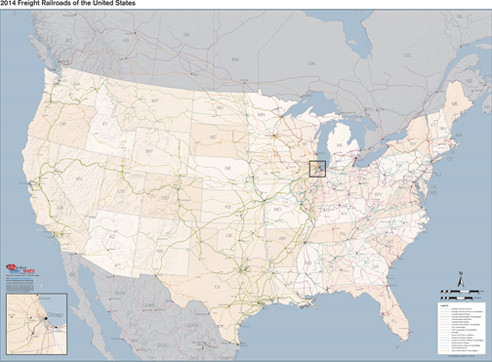Freight Railroads of the United States Map