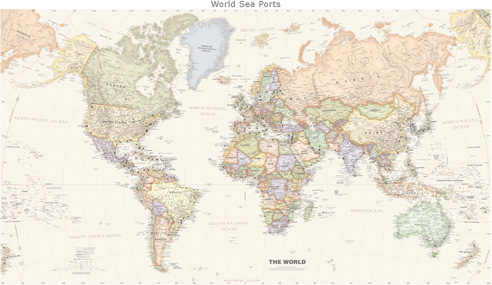 world map shipping routes with ports pdf