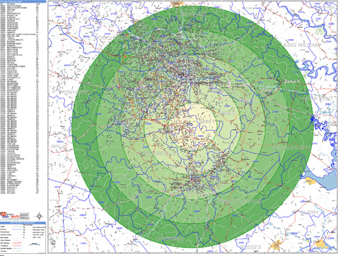 Delivery Zones Map