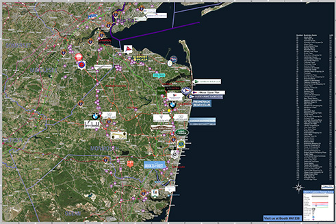 Satellite Map with Logos of Points of Interest