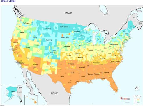 US Temperature Map