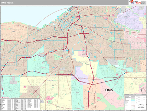 5 mile Radius Map with Neighborhood Boundaries