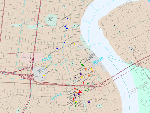 New Orleans Points of Interest Map